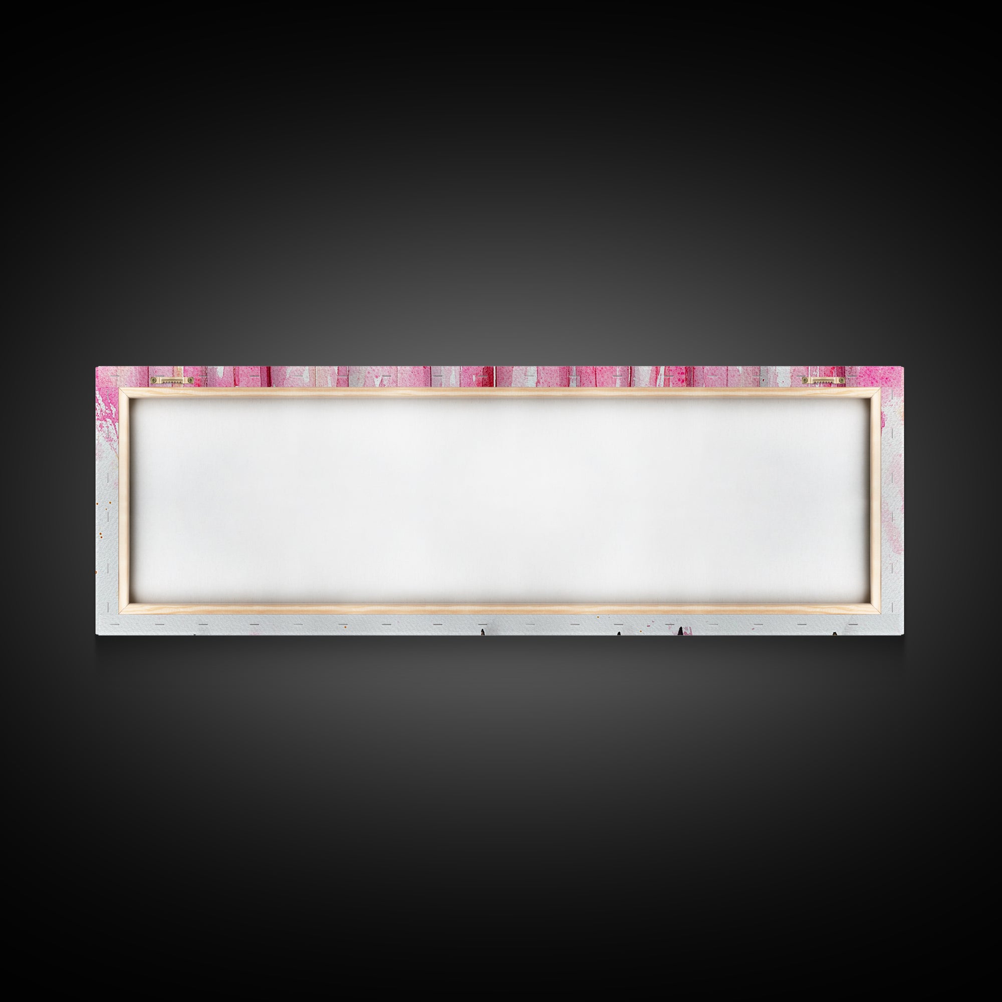 Abstract Pink Pens Framed Canvas Print - Whimsical Art, Light Pink Dorm Wall Decor, Vertical Art Gift Idea, Unique Living Room Canvas Print