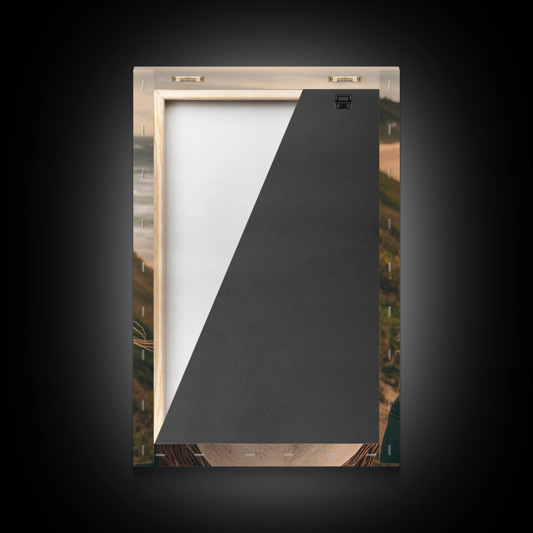 Coastal Cowgirl Riding Canvas Print Horse and Ocean Landscape Art Rustic Decor Western Inspired Framed Art Bedroom Living Room Gift