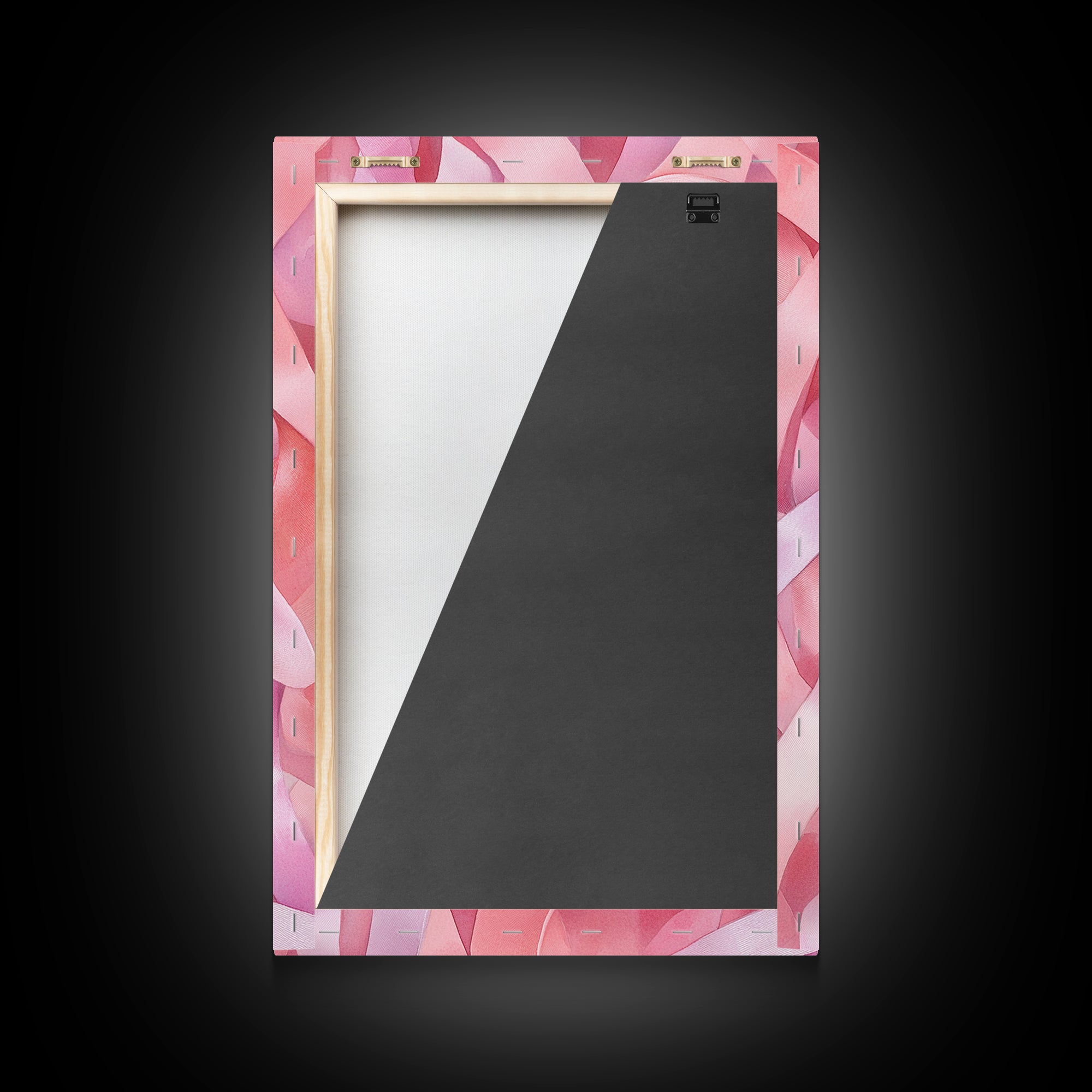 Abstract Pink Ribbon Canvas Print in Soft Light Pink Shades Minimalist Living Room Art Wabi Sabi Wall Art Perfect Gift Idea