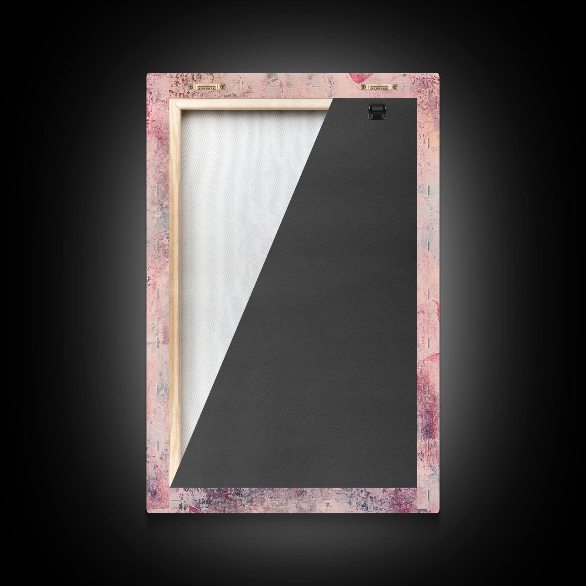 Artistic koi fish painting with framed canvas print, pink abstract art, light pink wall art, gift idea, moody art above bed decor