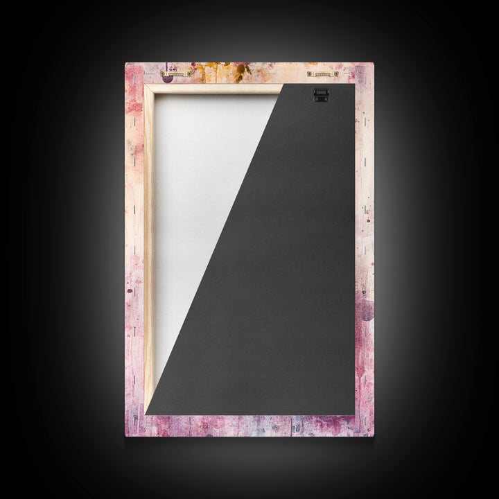 Dreamcatcher with Roses Framed Canvas Print Boho Bedroom Art Botanical Prints Pink Wall Art Light Pink Home Decor Wildflower Painting