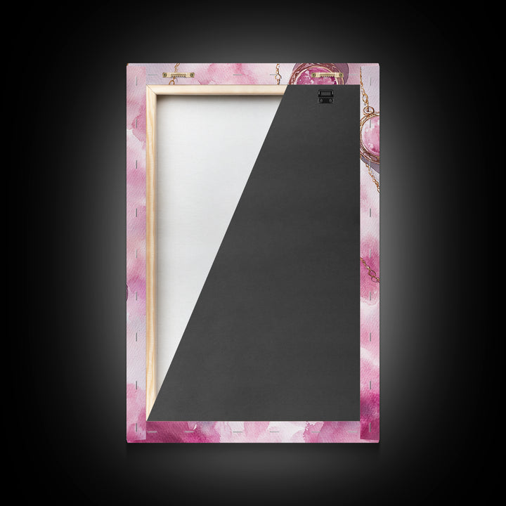 Abstract Pink Pendant Canvas Print Featuring Geometric Wall Art Light Pink Jewelry Artwork Great Gift Idea Minimalist Boho Decor