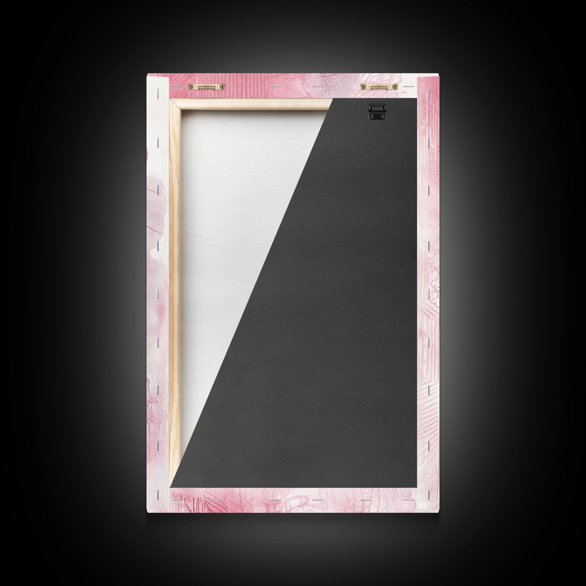 Romantic Portrait Framed Canvas Print Featuring Angels Wall Art Pink Abstract Art Elegant Bedroom Living Room Boho Aesthetic