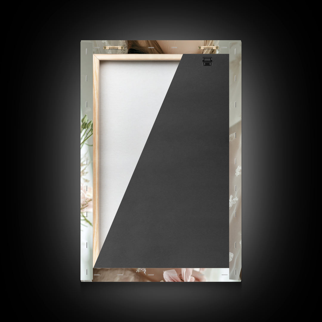 Blush Bride Art Framed Canvas Print Romantic Wedding Artwork Feminine Wall Art Pastel Bedroom Decor Unique Gift Idea Bridal Art