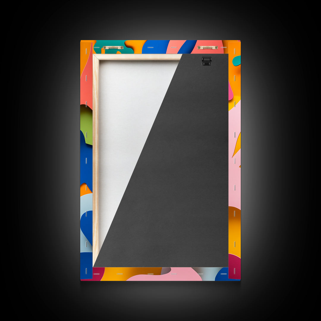 Bold Abstract Organic Shapes Canvas Print, Contemporary Chinoiserie Wall Art, Vibrant Boho and Minimalist Design for Modern Spaces