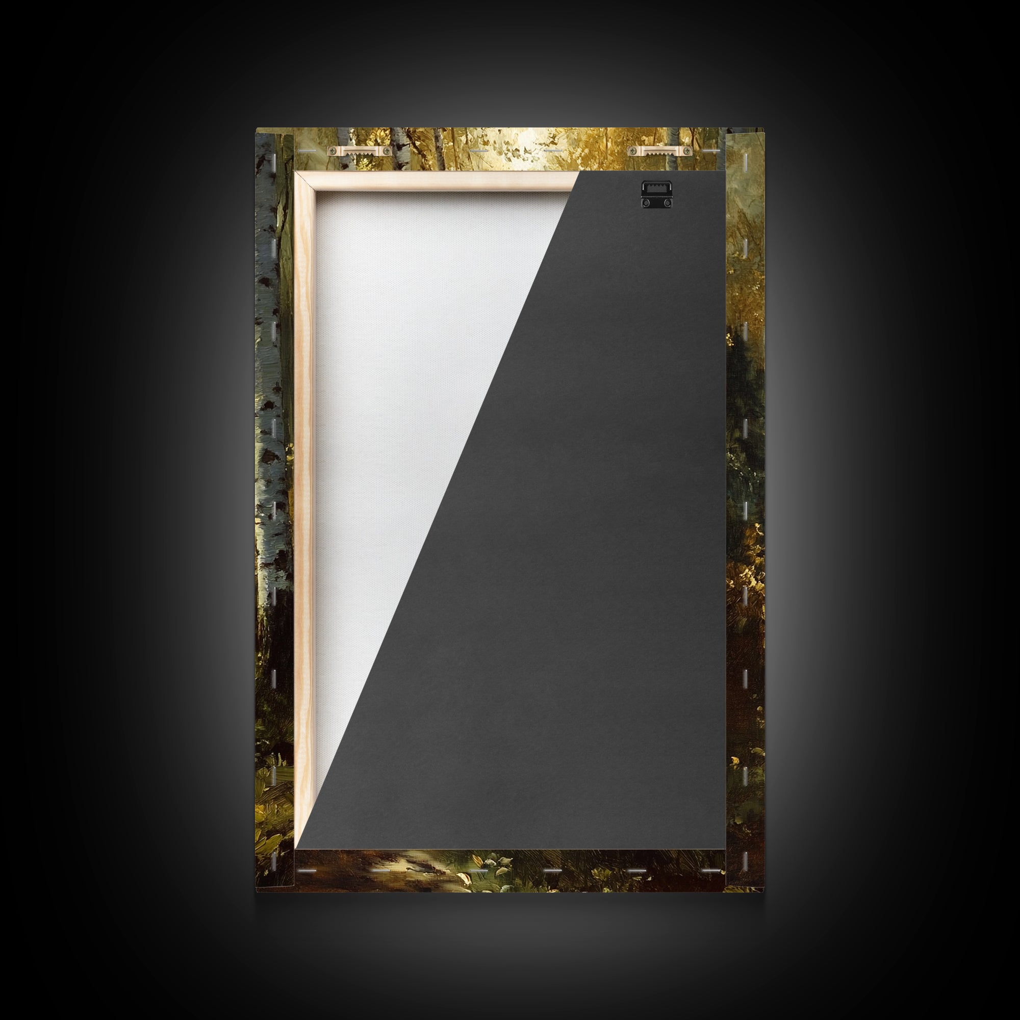 Birch Forest Path Framed Canvas Print Rustic Wall Art Farmhouse Wall Art Nature Landscape Art Above Bed Wall Art Fall Decor Living Room Art