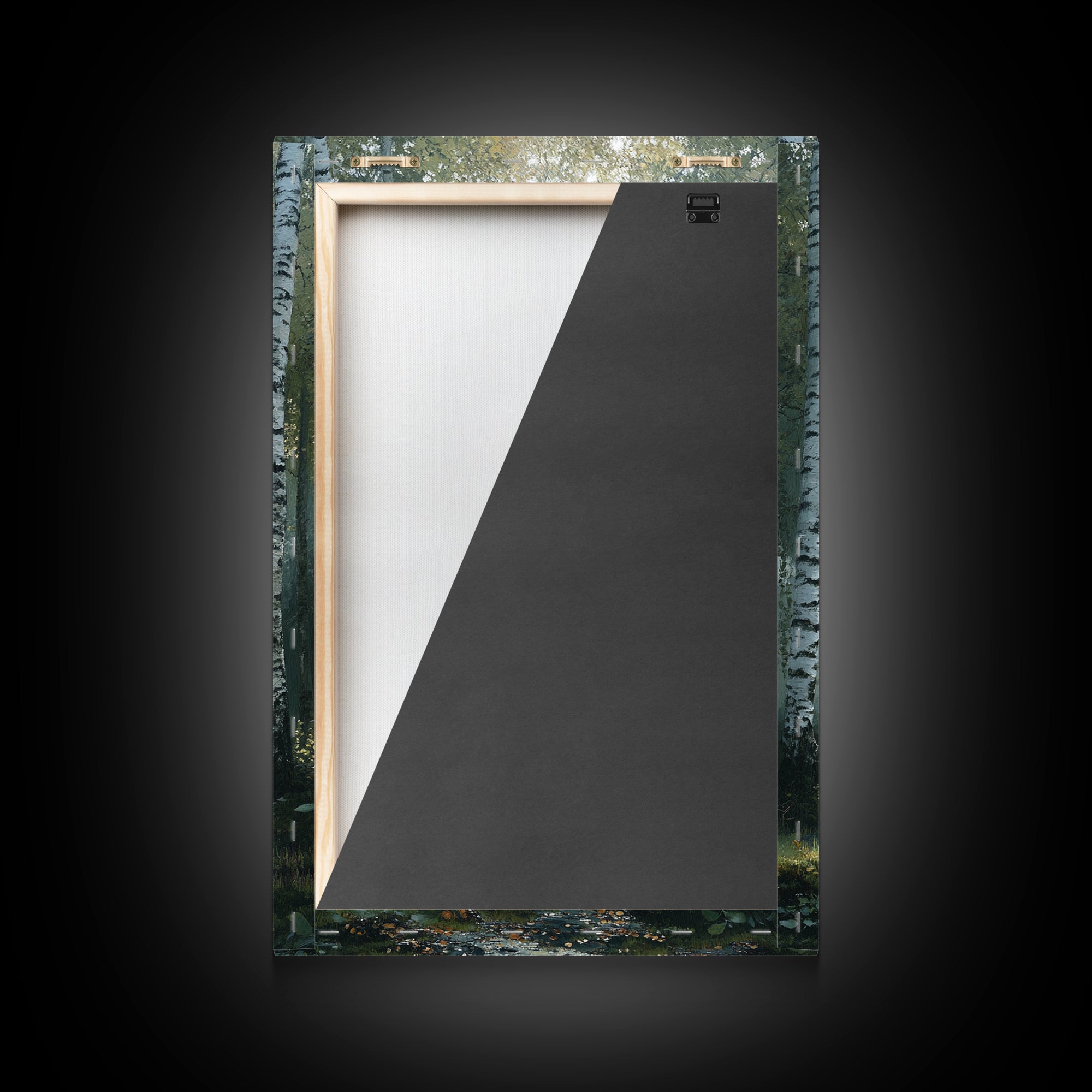 Birch Tree Painting Framed Canvas Print Rustic Wall Art Nature Landscape Gift Living Room Decor Tall Vertical Art for Home