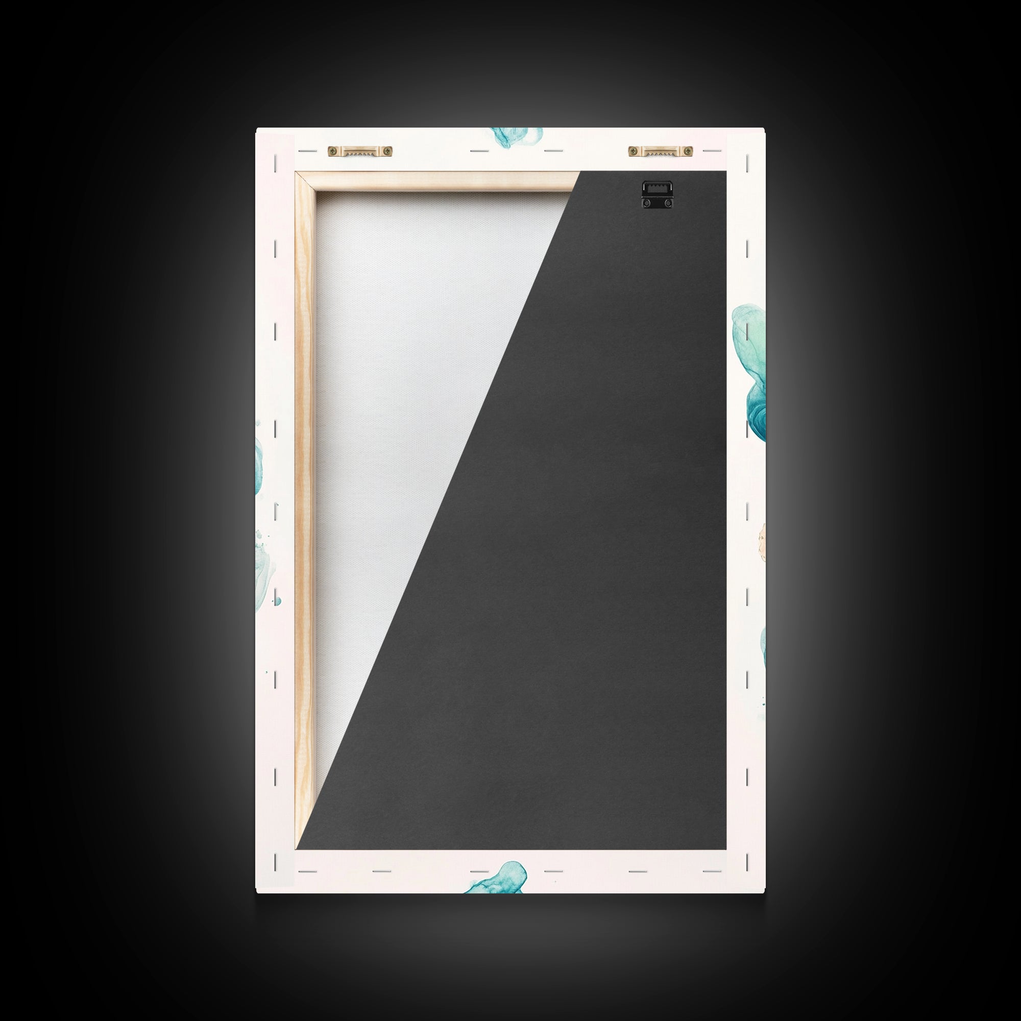 Abstract Teal Ocean Waves Canvas Print Coastal Wall Art Nautical Decor Living Room Accent Unique Gift Idea Zen Artwork