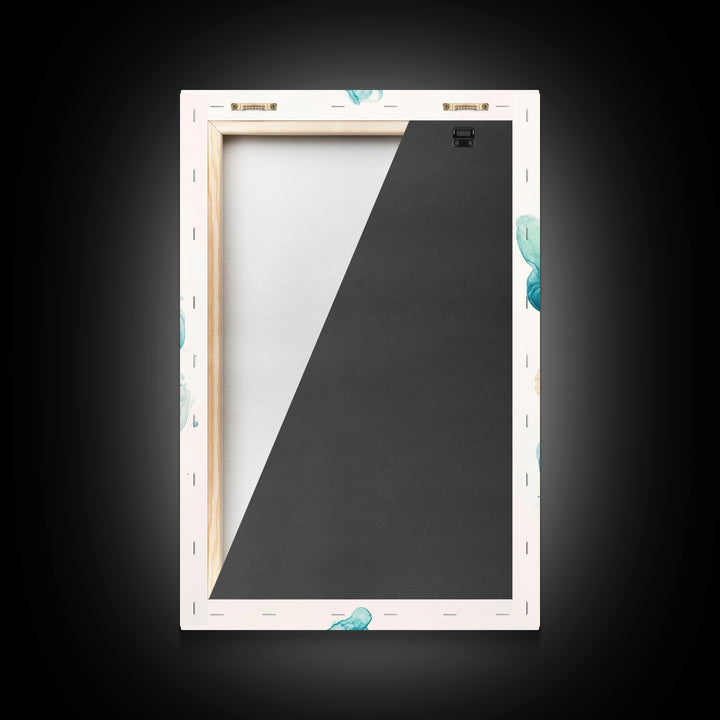 Abstract Teal Ocean Waves Canvas Print Coastal Wall Art Nautical Decor Living Room Accent Unique Gift Idea Zen Artwork