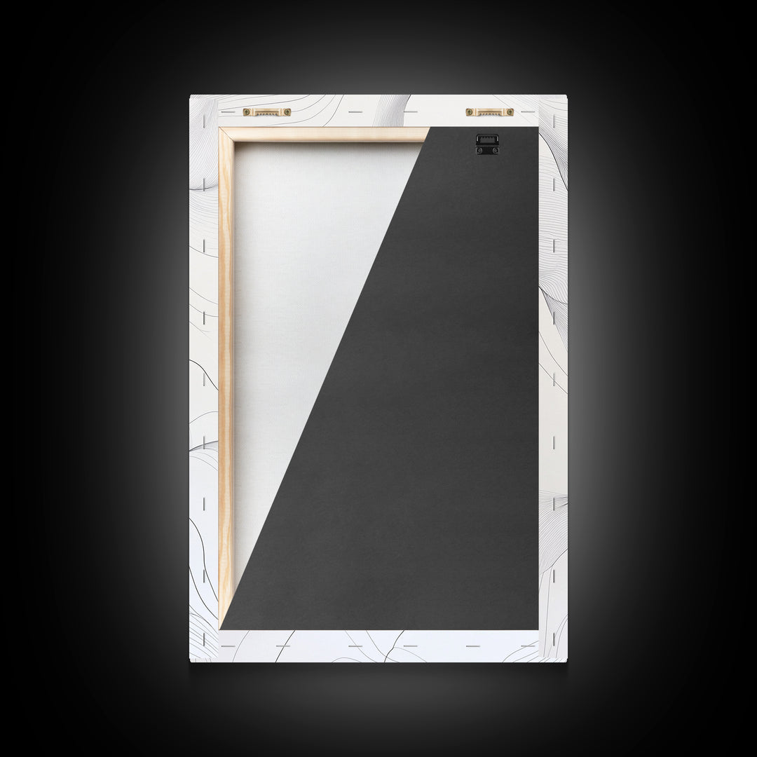 Black White Line Art Canvas Print Minimalist Geometric Wall Decor Modern Zen Artwork Above Couch Gift Idea Stylish Home Accent