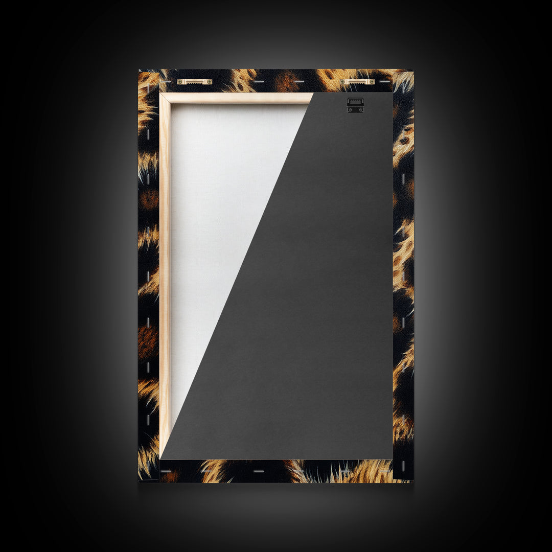 Abstract Leopard Canvas Print, Rustic Animal Print Wall Art, Bedroom Art, Farmhouse Decor, Skinny Tall Art, Gift Idea for Him