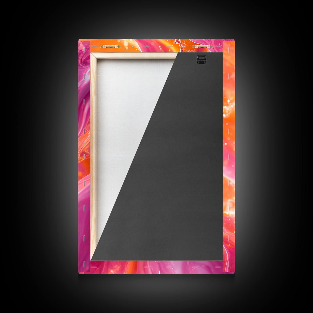 Abstract Pink Orange Canvas Print with Swirling Light Effects and Therapy Art for Modern Home Wall Decor, Ideal Gift Idea