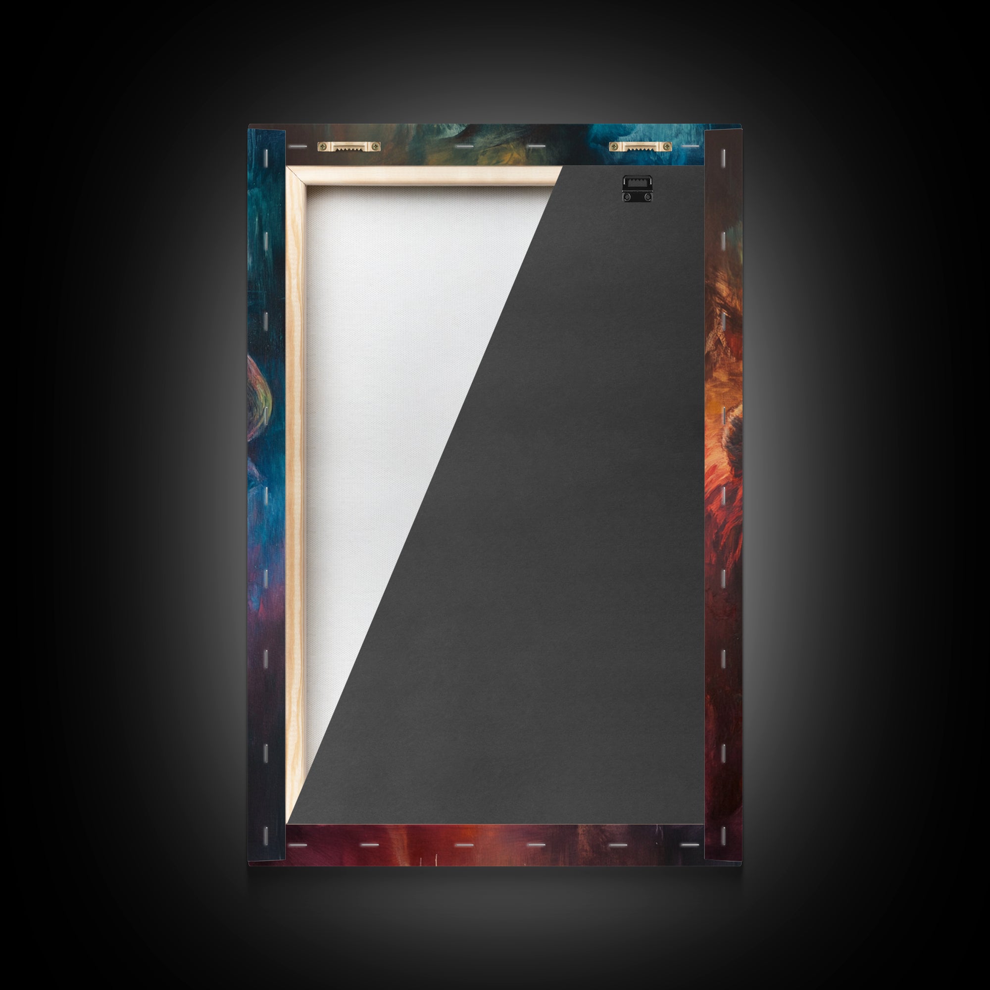 Bull and Bear Duel Framed Canvas Print Vibrant Moody Art Rustic Wall Art Unique Gift Idea Living Room Decor Animal Art Financial Market Theme