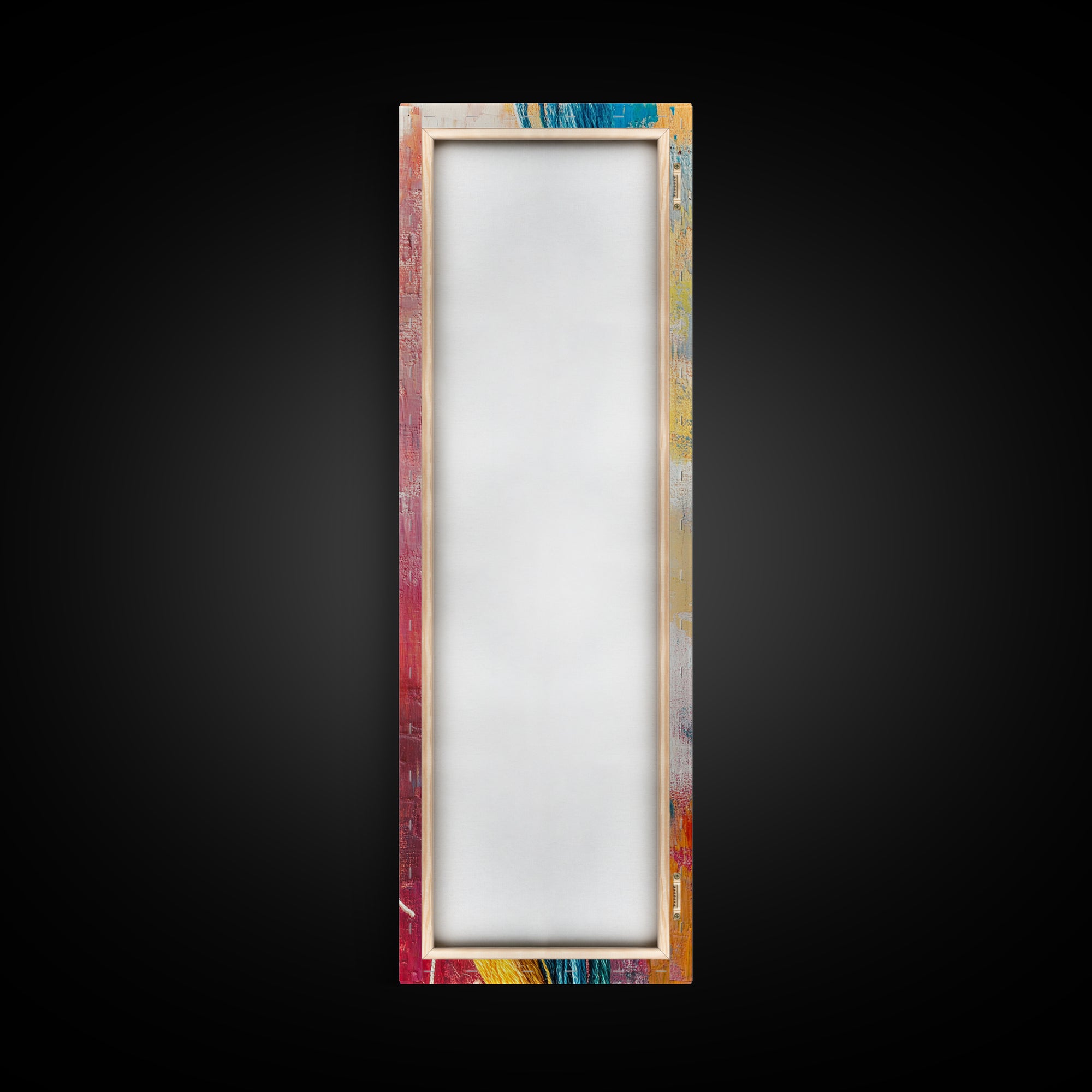 Abstract Yarn, geometric wall art, colorful painting, textured art, boho art, pink orange wall art, Canvas Print