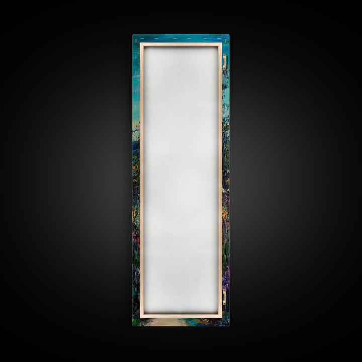 Beach Path, Coastal Landscape Art, Seascape Painting, Coastal Wall Art, Nautical Decor, Extra Wide Art, Framed Canvas Print