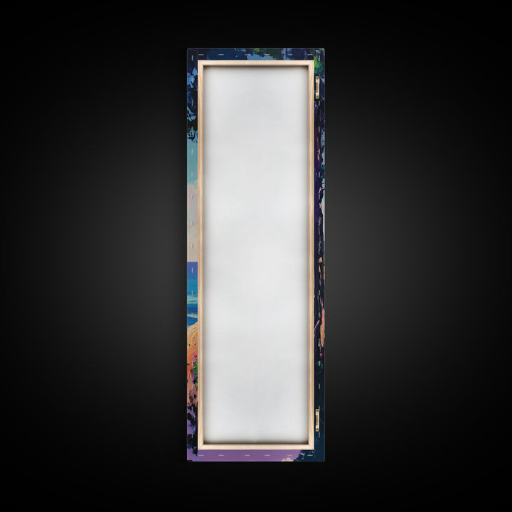 Coastal Cliffs, Nautical Wall Art, Coastal Decor, Ocean Painting, California Poppy Art, Seascape Painting, Canvas Print