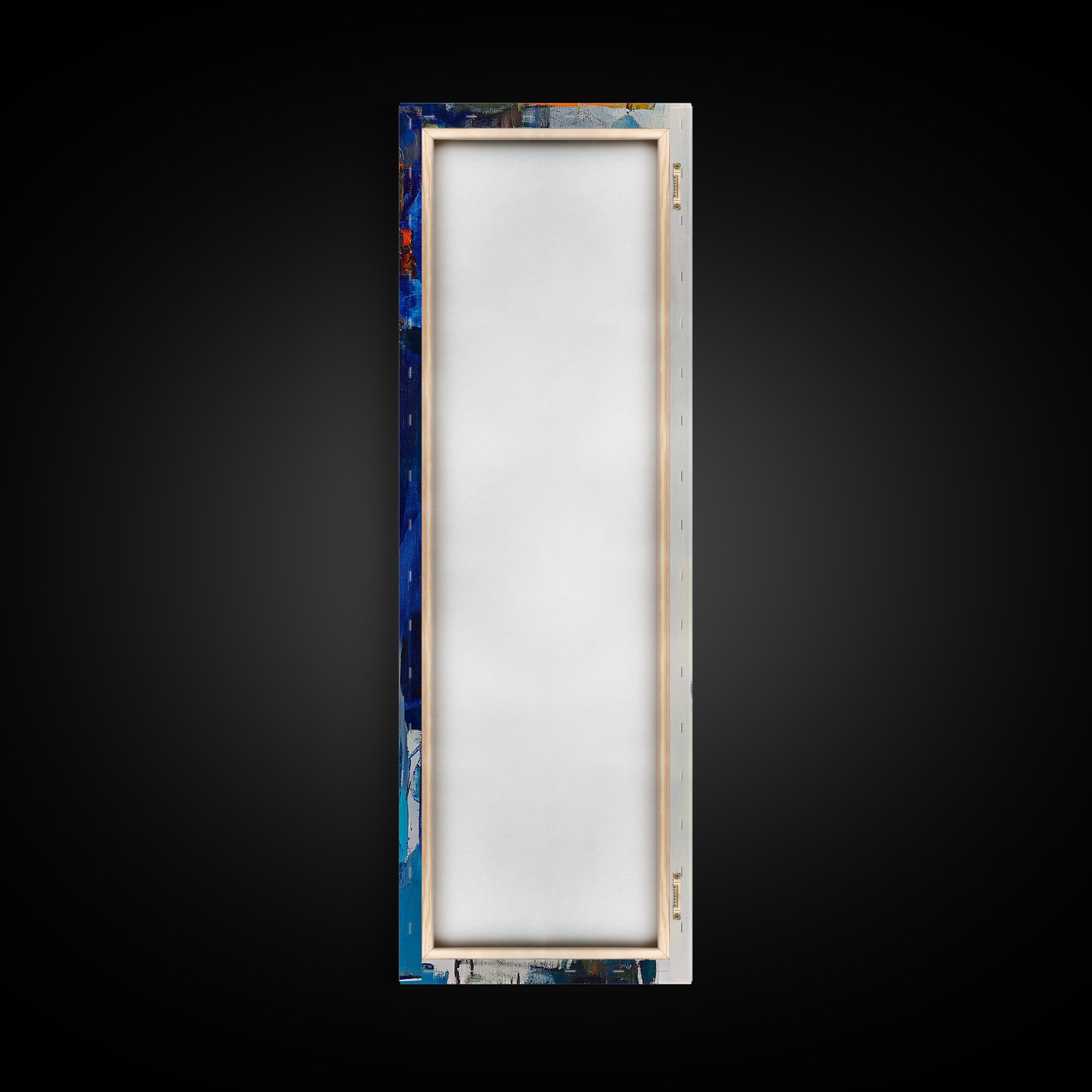 Crayfish painting, nautical wall art, rustic art, kitchen decor, fisherman painting, blue and orange, framed canvas print, gift idea