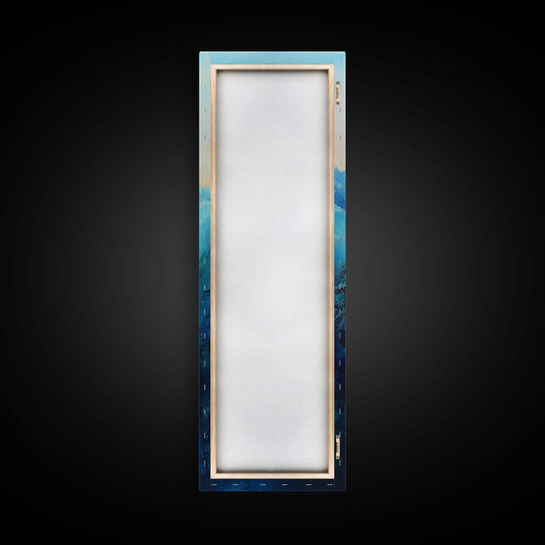 Rustic Art, Canvas Print, smoky mountain art, pine tree art, blue and green wall art, extra wide art,  above bed wall art