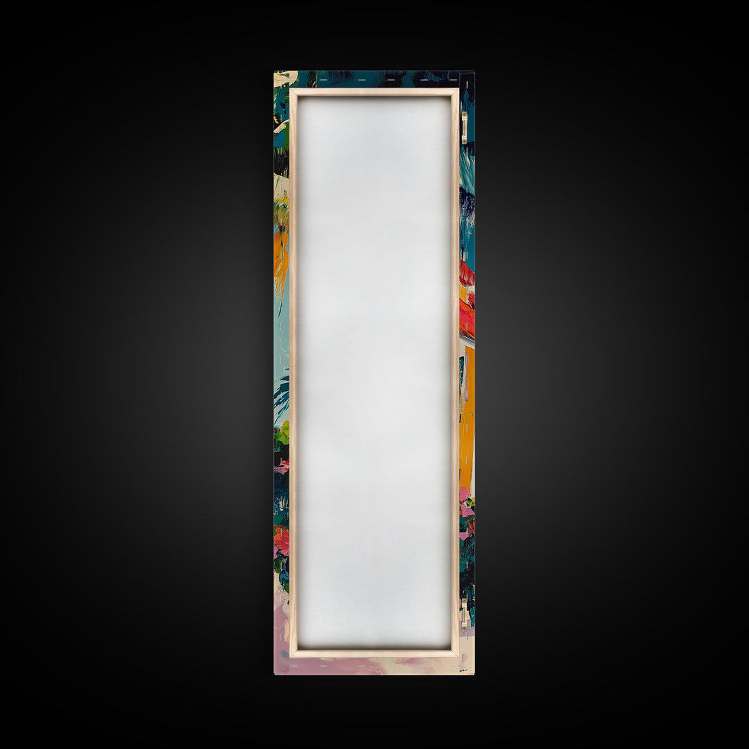 Beach Path, palm tree painting, coastal painting, nautical decor, tropical beach house art, above bed wall art, Canvas Print