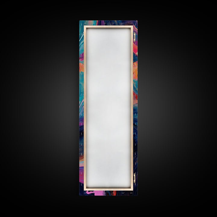 Abstract Eye Art, pink orange wall art, framed canvas print, moody art, surrealist painting, pink abstract art, extra wide art