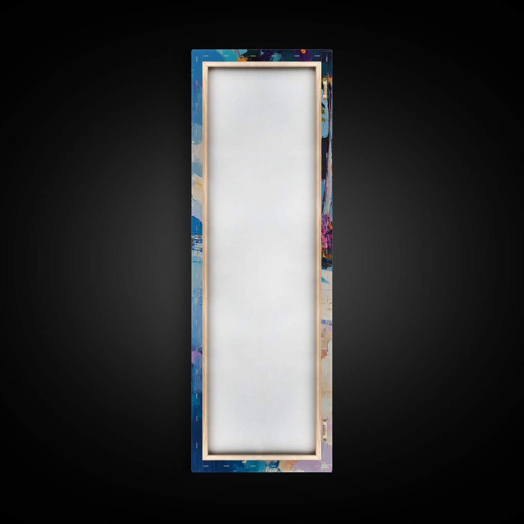 Beach House, Coastal Painting, Vibrant Landscape, Nautical Wall Art, Living Room Art, Above Bed Wall Art, Framed Canvas Print