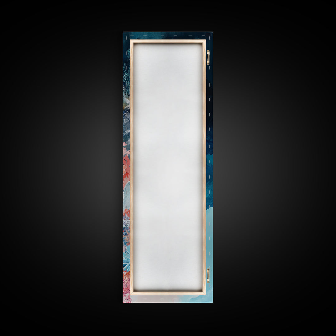 Coral Reef, ocean painting, blue and green wall art, framed canvas print, coastal decor, whimsical art, nautical painting