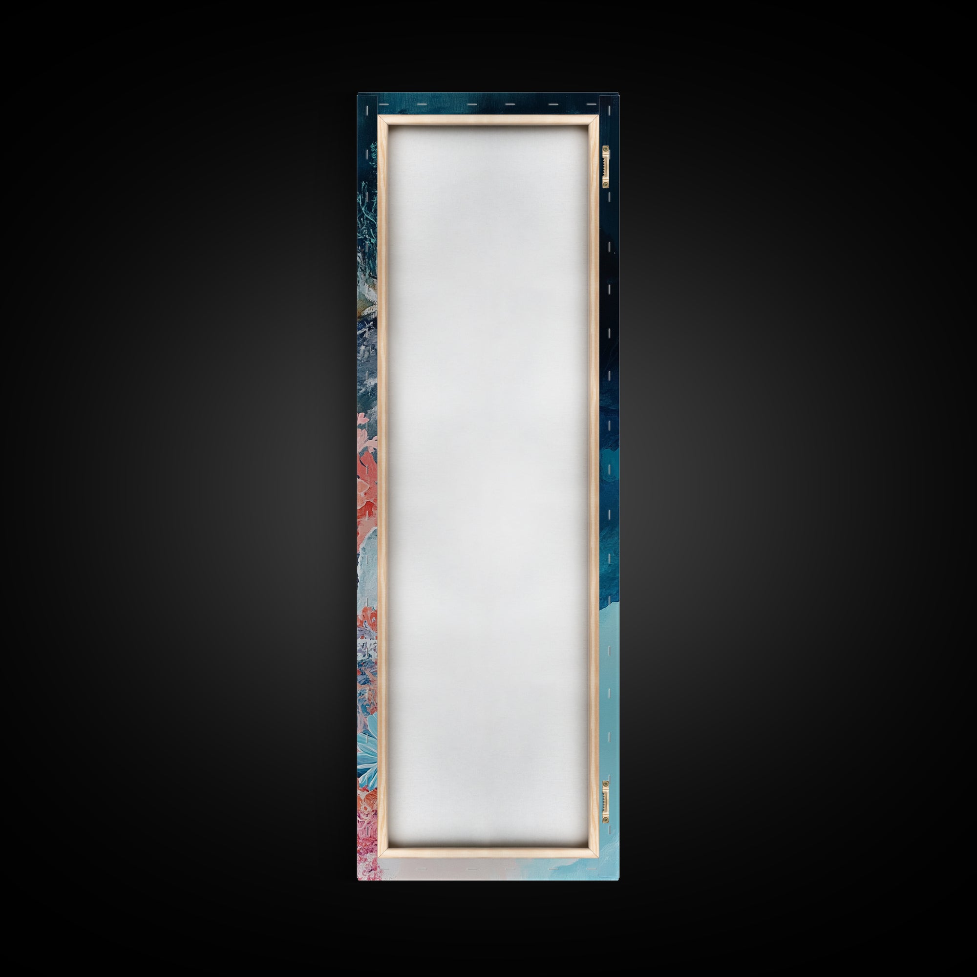 Coral Reef, ocean painting, blue and green wall art, framed canvas print, coastal decor, whimsical art, nautical painting