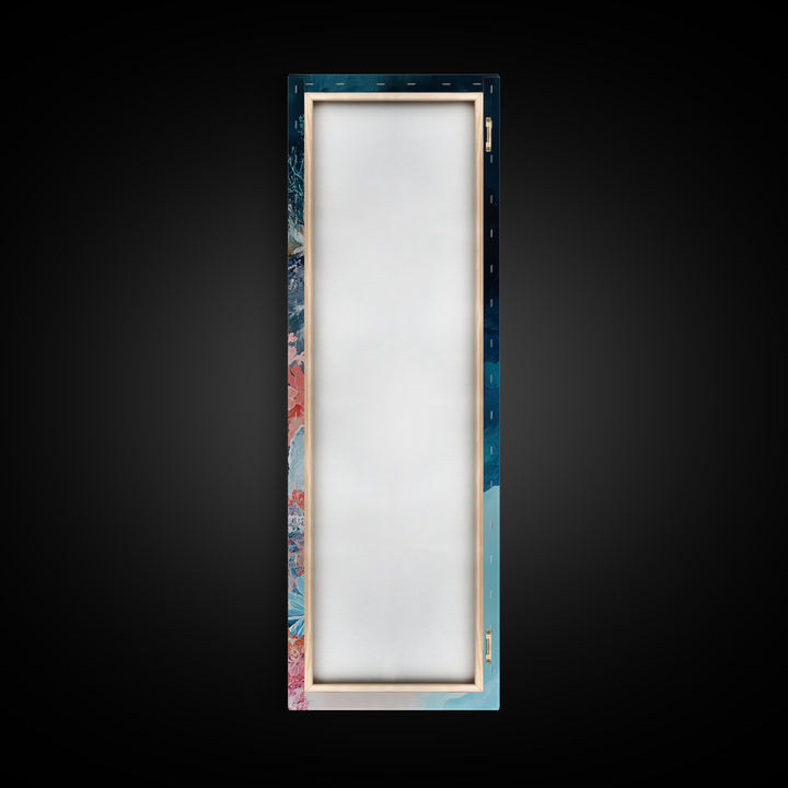 Coral Reef, ocean painting, blue and green wall art, framed canvas print, coastal decor, whimsical art, nautical painting