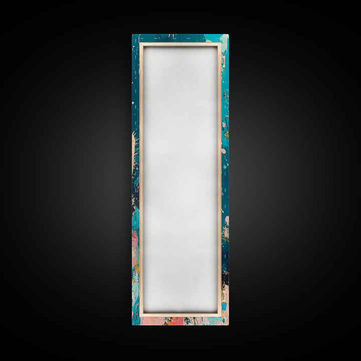 Colorful cactus, southwest wall art, agave painting, botanical prints, framed canvas print, tall narrow art, vertical wall art