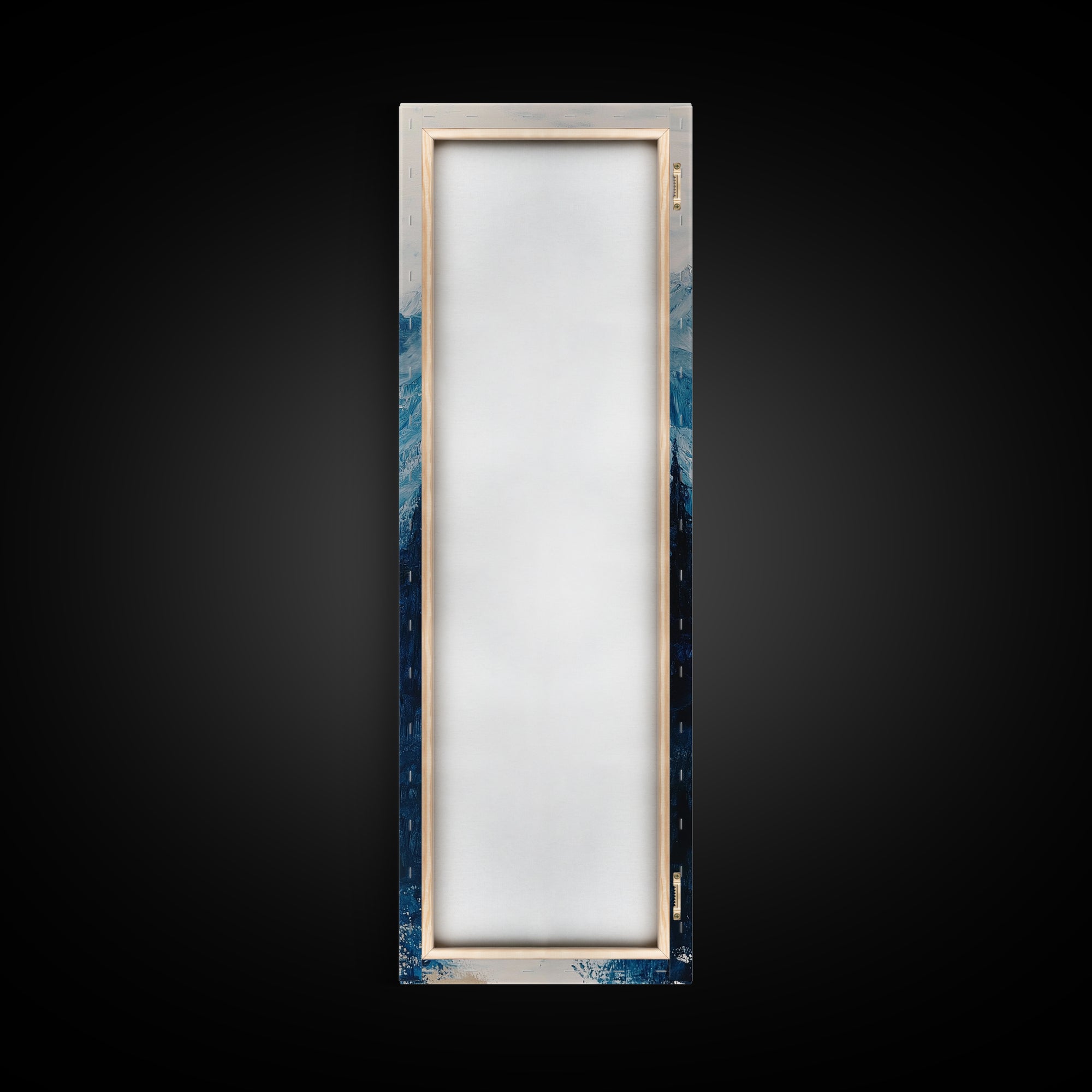 Blue Mountains, mountain painting, landscape painting, extra wide art, panoramic art, minimalist art, Canvas Print