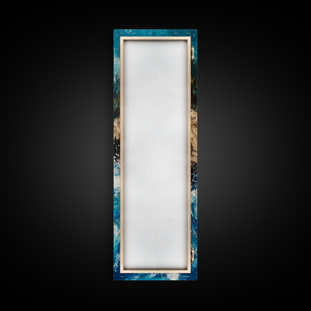 River Rapids, Mountain Painting, Smoky Mountain Art, Above Bed Wall Art, Vertical Wall Art, Blue and Green Wall Art