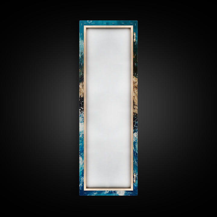 River Rapids, Mountain Painting, Smoky Mountain Art, Above Bed Wall Art, Vertical Wall Art, Blue and Green Wall Art