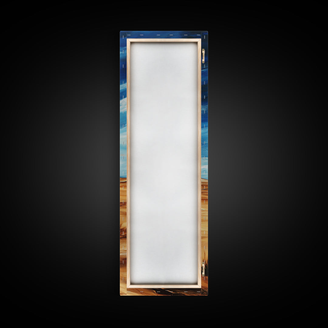 Desert Moon, southwest wall art, framed canvas print, boho art, landscape painting, rustic wall art, above couch art