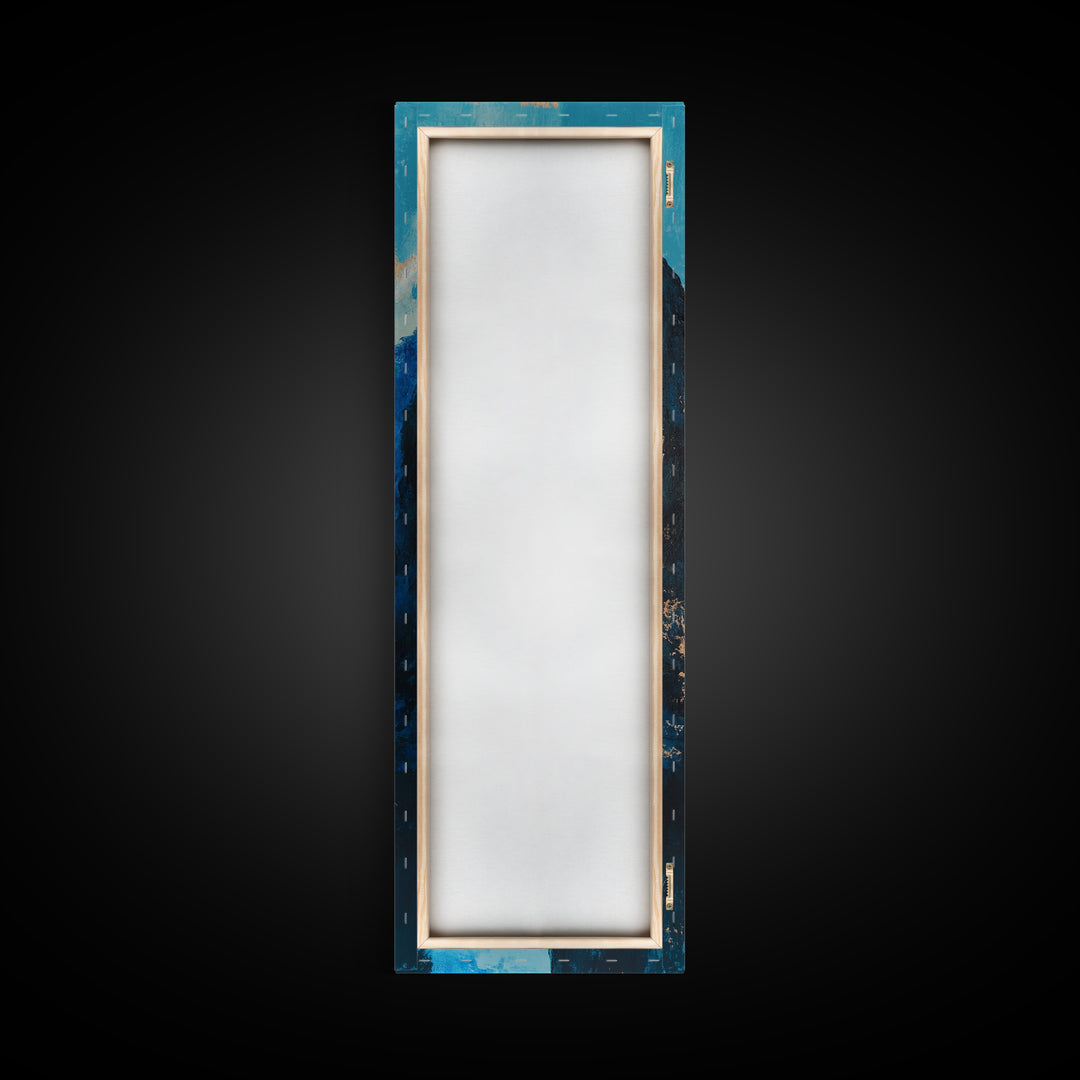 River, Canyon, Canvas Print, blue and green wall art, landscape painting, horizon painting gray white, nature art, above couch art, gift idea