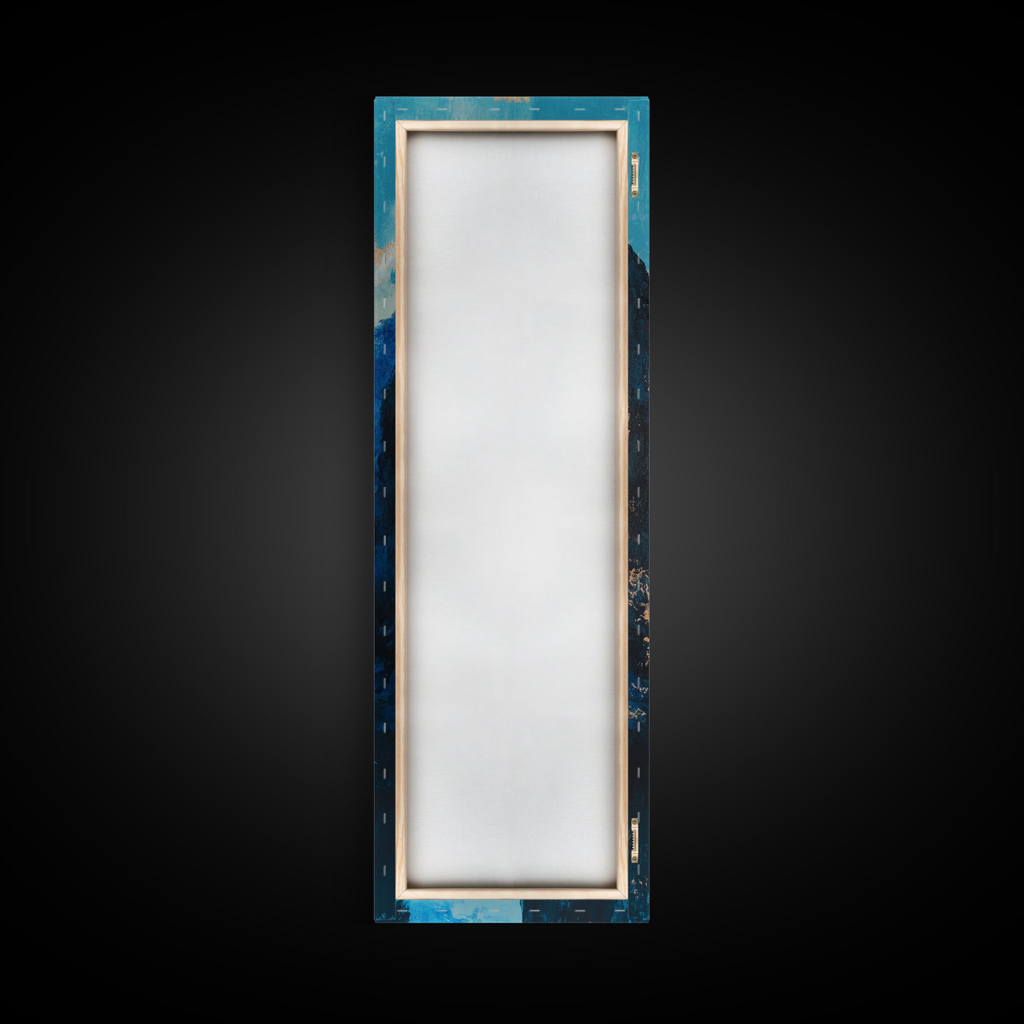 River, Canyon, Canvas Print, blue and green wall art, landscape painting, horizon painting gray white, nature art, above couch art, gift idea