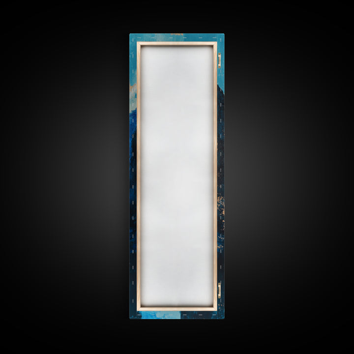 River, Canyon, Canvas Print, blue and green wall art, landscape painting, horizon painting gray white, nature art, above couch art, gift idea