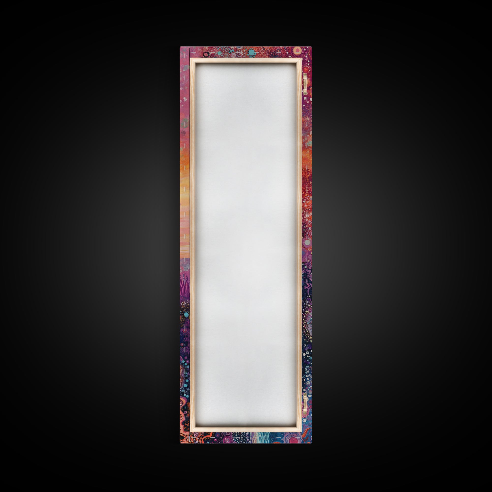 Cosmic Swirls, sacred geometry wall art, pink abstract art, brain art, therapy art, pink orange wall art, vertical wall art, canvas print