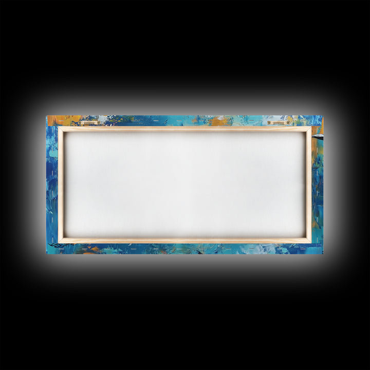 Dolphin Painting, Whale Painting, Blue and Green Wall Art, Nautical Wall Art, Gift Idea for Her, Ocean Art, Canvas Print, Coastal Decor