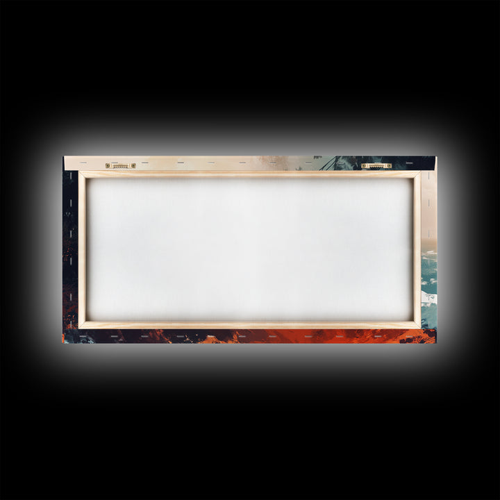 Coastal Road, southwest wall art, rustic decor, coastal landscape art, boho art, panoramic painting, gift idea for him, Canvas Print