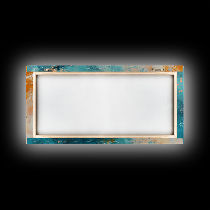 Autumn Leaf, fall painting, teal wall art, botanical prints, moody art, textured painting, gift idea for her, Canvas Print