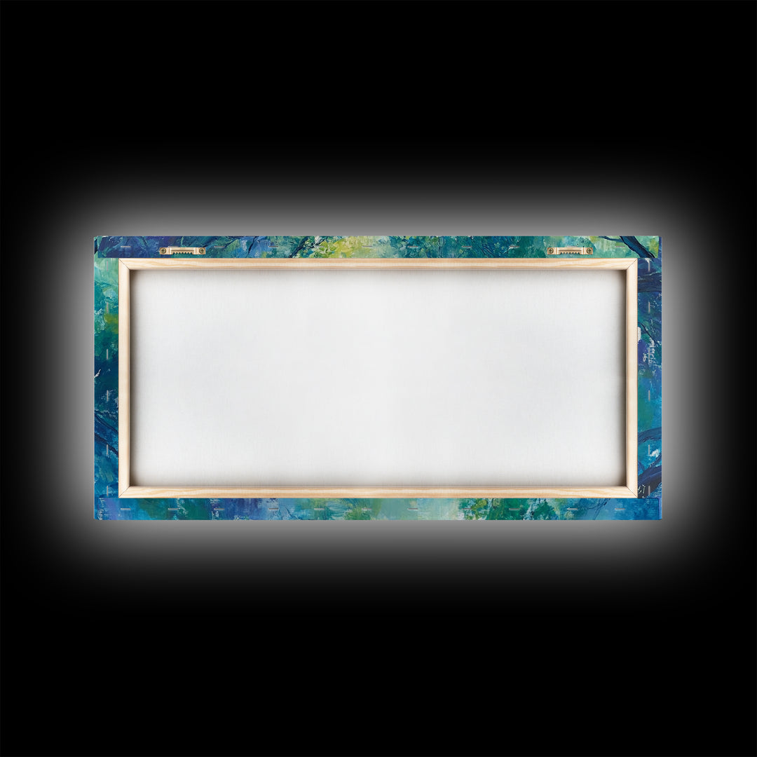 Canopy View, tree painting, green wall art, botanical prints, sage green wall art, whimsical art, Framed Canvas Print, gift idea