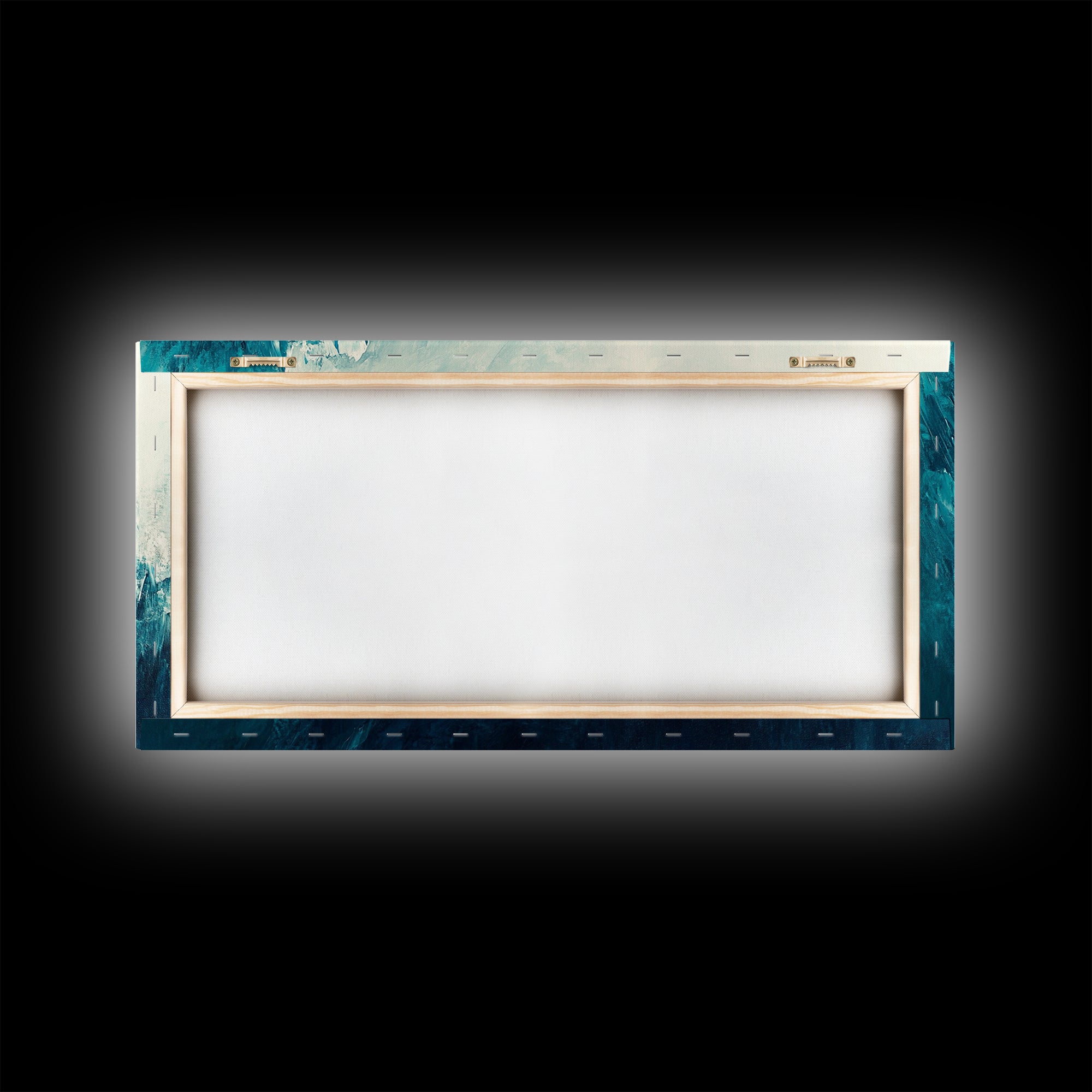 Abstract Ocean Painting, Teal Wall Art, Coastal Wall Art, Extra Wide Art, Framed Canvas Print, Nautical Decor, Wabi Sabi Art