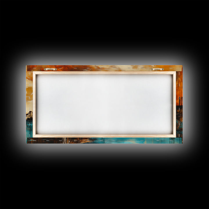 Rustic Barn, sunset painting, farmhouse art, rustic wall art, panoramic painting, framed canvas print, southwest wall art