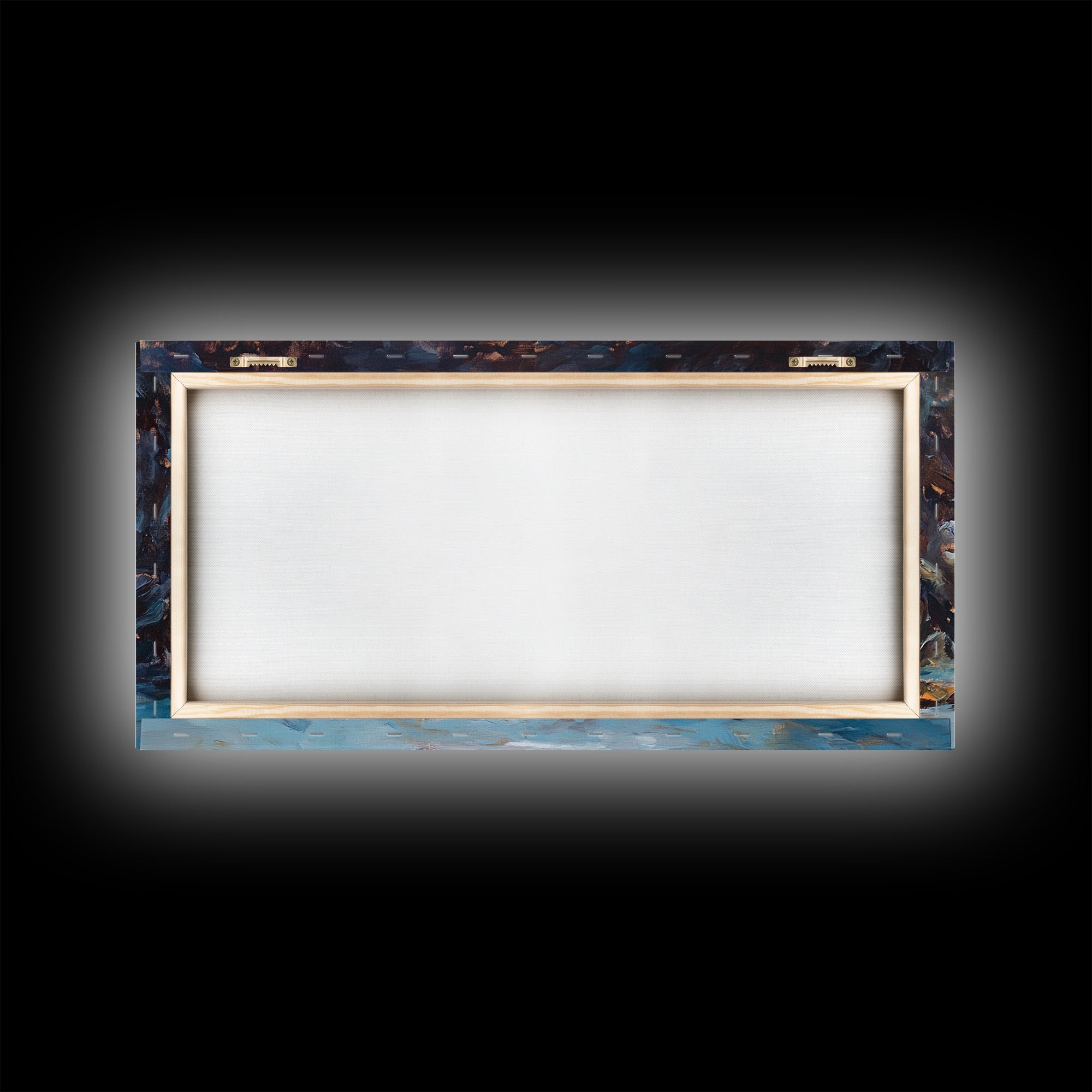 Coastal Ice Cave, Canvas Print, seascape painting, nautical decor, blue and green wall art, landscape painting, extra wide art