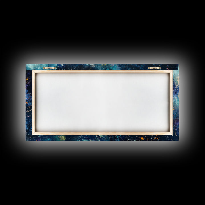 Cosmic Jellyfish, Canvas Print, ocean art, octopus art, dolphin painting, extra wide art, dark romance painting, coastal wall art