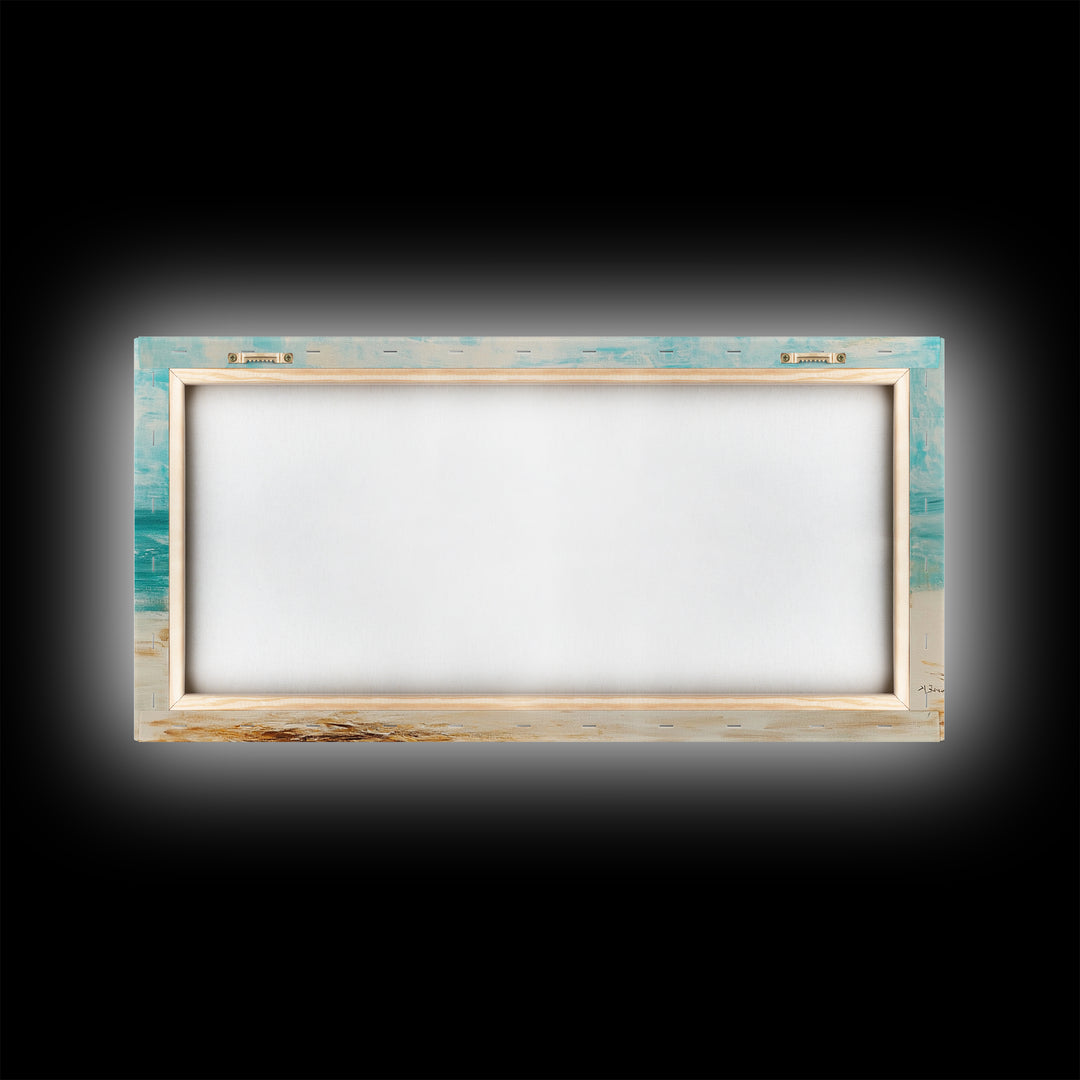 Beach Grass, coastal wall art, farmhouse decor, nautical painting, seascape painting, framed canvas print, panoramic art