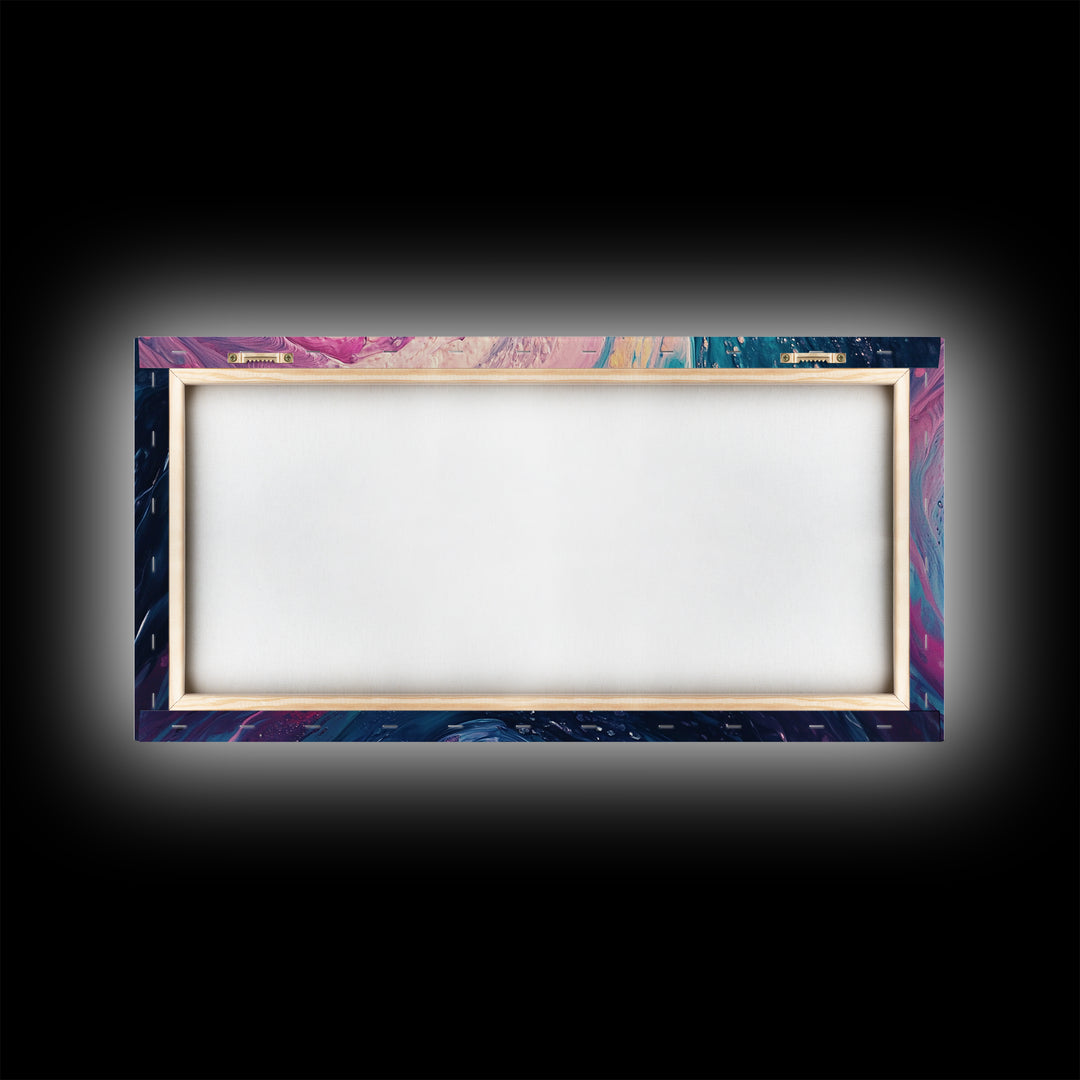 Abstract Wave, Ocean Swirl, Panoramic Art, Canvas Print, Coastal Decor, Teal Wall Art, Nautical Wall Art, Whimsical Art, Surf Wall Art