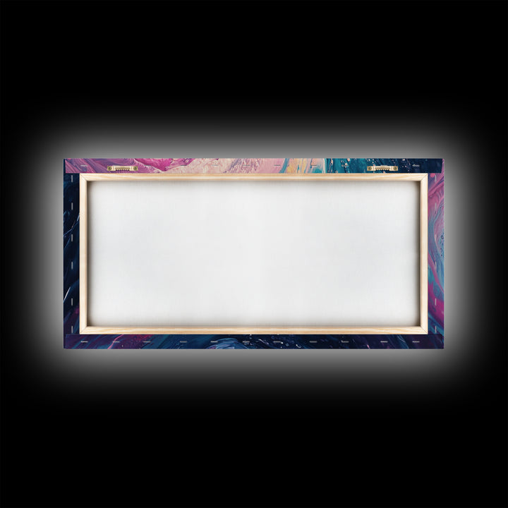 Abstract Wave, Ocean Swirl, Panoramic Art, Canvas Print, Coastal Decor, Teal Wall Art, Nautical Wall Art, Whimsical Art, Surf Wall Art