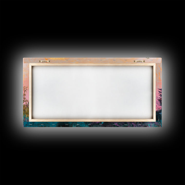 Dark romance painting, gothic art, framed canvas print, extra wide art, Halloween decor, whimsical art, spooky graveyard painting