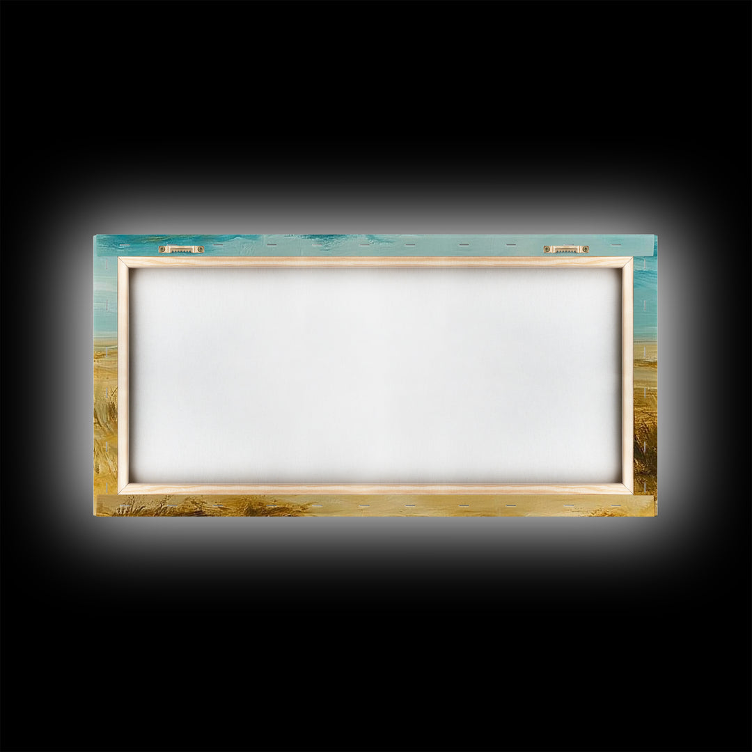 Desert Landscape, Ozymandias art, rustic wall art, above sofa art, extra wide art, panoramic painting, Canvas Print